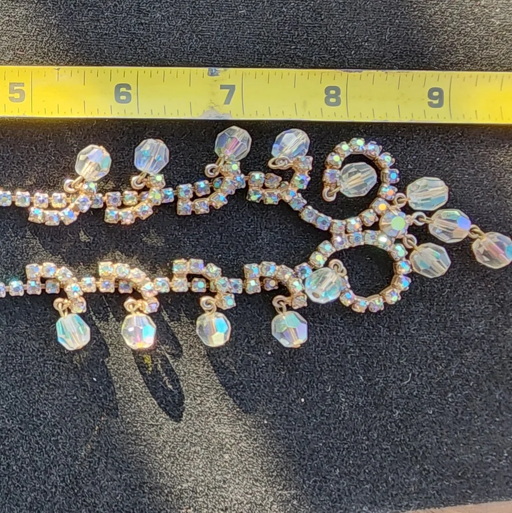 Elegant Vintage Gold and Silver Crystal Necklace - Picture 2 of 3